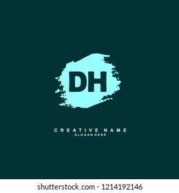 D H DH Initial abstract logo concept vector