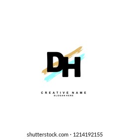 D H DH Initial abstract logo concept vector