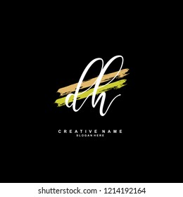 D H DH Initial abstract logo concept vector