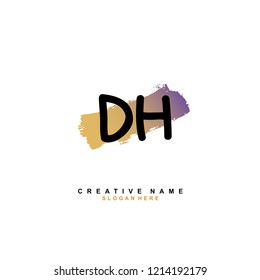 D H DH Initial abstract logo concept vector