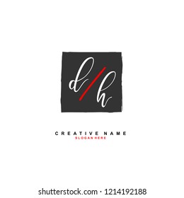 D H DH Initial abstract logo concept vector