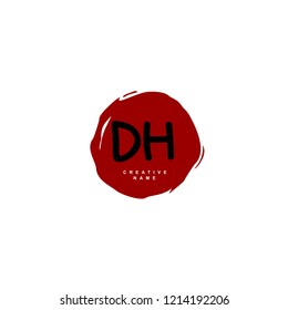 D H DH Initial abstract logo concept vector