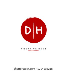 D H DH Initial abstract logo concept vector