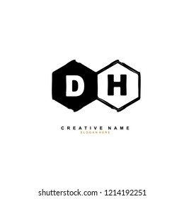 D H DH Initial abstract logo concept vector