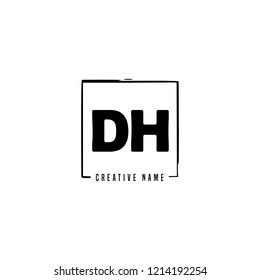 D H DH Initial abstract logo concept vector