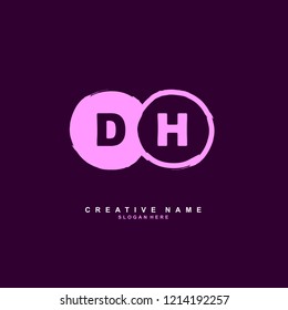 D H DH Initial abstract logo concept vector