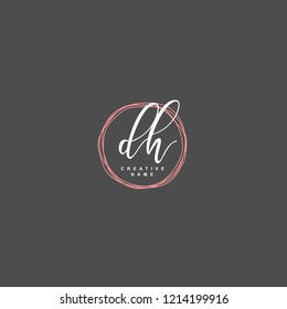 D H DH Initial logo template vector
