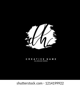 D H DH Initial logo template vector