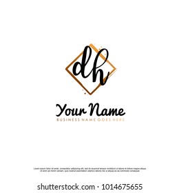 D H Initial abstract logo template vector