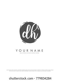 D & H initial splash logo template vector