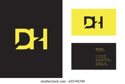 D H joint logo letter icon template