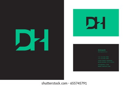 D H joint logo letter icon template