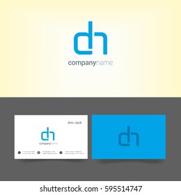D & H Letter logo, with Business card Template