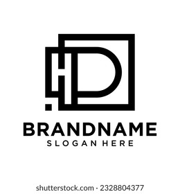 D and H letter logo design inspiration.