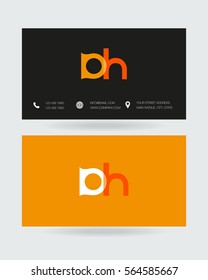 D & H Letter logo design vector element Business card
