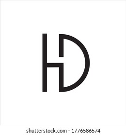 D H letters Joint logo icon vector template.