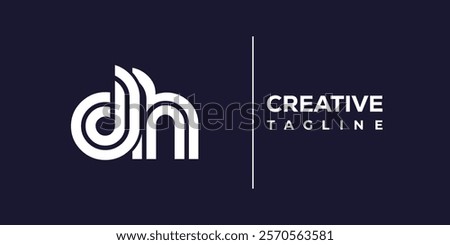 D and H logo design. DH abstract Letters Logo Monogram. This logo design is the process of creating a visual symbol that represents a brand, company, or individual.