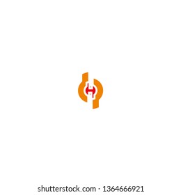 d h p letter font logo vector