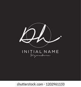 D H Signature initial logo template vector
