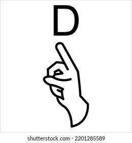 D Hand Sign Deaf Language Hand Stock Vector (Royalty Free) 2201285589 ...