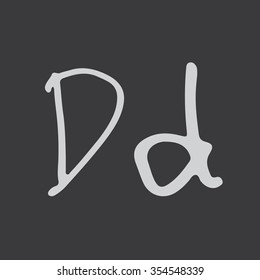 'D' Hand written Marker alphabet vector
