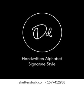 D Handwritten Alphabet Initial Signature  Veminime Letter