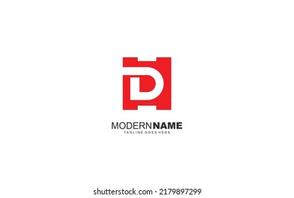 D HD DH logo abstract for branding company. letter template vector illustration for your brand.