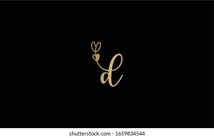 D corazón Único Estilo minimo dorado y color negro color dorado diseño del vector diseño 