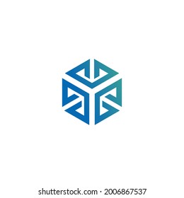 D Hexagon-Logo die Kombination des Buchstabens D zu einem hexagonalen Buchstaben