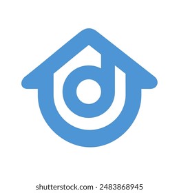 d home logo, real estate letter d logo, initial alphabet d house logo icon vector illustration