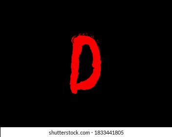 D Horrorblüte, gruseliger Vektorbrief. Wahnsinnige Angst brutal, schreiende Schrift. Das Design des abendlichen Designs. Handschrift eps10 Illustration