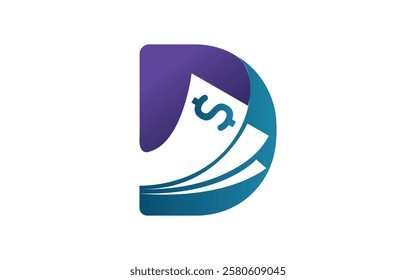 D Icon logo for financial management business with dollar currency details. Pro Vector