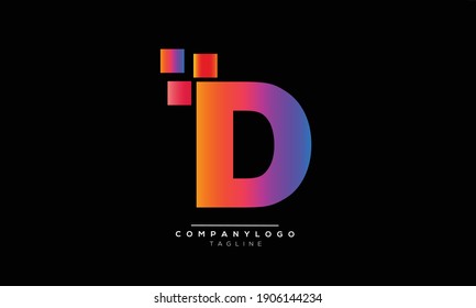 D-Symbol für Monogramm-Buchstabentext-Alphabet Logo-Design
