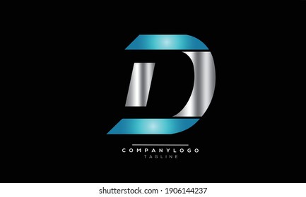 D icon monogram letter text alphabet logo design