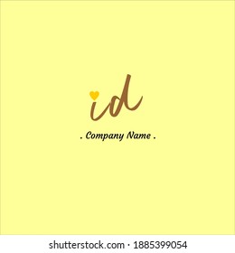 ID I D Escritura manual inicial o logotipo manuscrito para la identidad