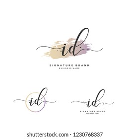 I D ID Initial logo template vector