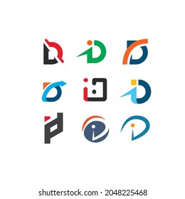 d or ID  letter icon illustration vector design template