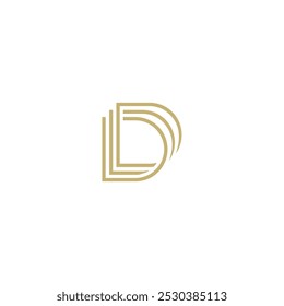 D illusion logo initials vector technology