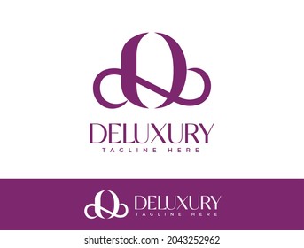 D Infinite Simbol Elegant Monogram logo. Letter D typographic Icon.Initial D lettering sign. D Luxury Alphabet. Modern, Elegant, Luxury Style Characters for Company Bran Identity. 