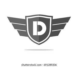 D Initial badge team template vector