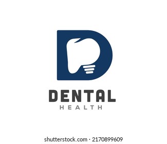 D initial dentist dental logo icon symbol design template illustration inspiration