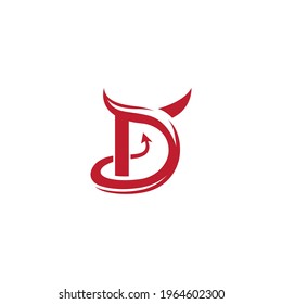 D initial Devil logo ilustration vector template