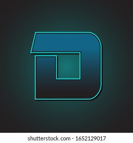 D Initial Futuristic Modern Cyan Light Modern Graphic Design EPS10