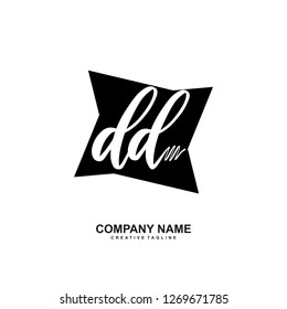 D D Initial Handwriting Logo Template Vector 