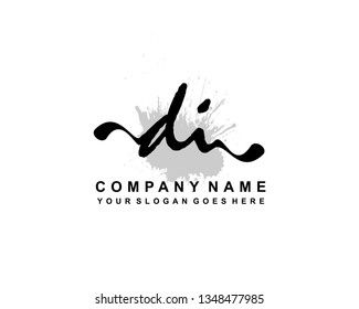 D I Initial Handwriting Logo Template