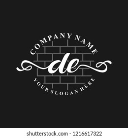 D  Initial handwriting logo vector. Hand lettering for designs.