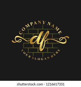 D  Initial handwriting logo vector. Hand lettering for designs.