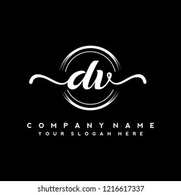 D  Initial handwriting logo vector