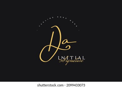 D and A Initial Handwritten Logo Design with Vintage Style for Business Identity. DA Signature Logo or Symbol