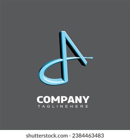 D A Initial Letter 3D Logo design vector template, Graphic Alphabet Symbol for Corporate Business Identity